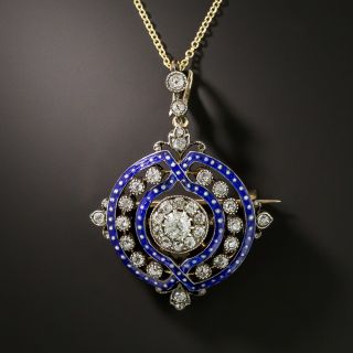 Victorian Diamond and Enamel Pendant/Brooch - 2
