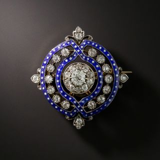 Victorian Diamond and Enamel Pendant/Brooch