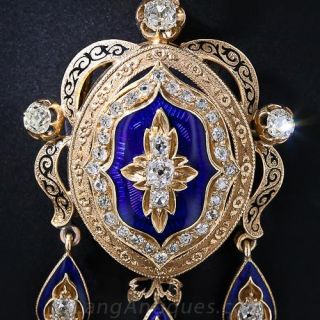 Victorian Diamond and Enamel Pendant/Brooch