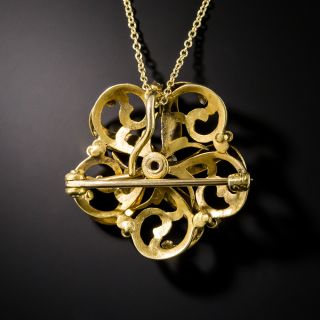 Victorian Diamond and Enamel Pendant by Krementz
