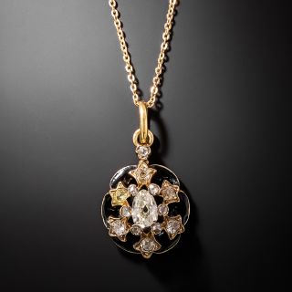 Victorian Diamond and Enamel Pendant Necklace - 3