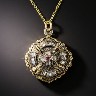 Victorian Diamond and Ruby Locket - 2