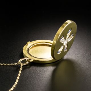Victorian Diamond and Sapphire Flower Motif Locket