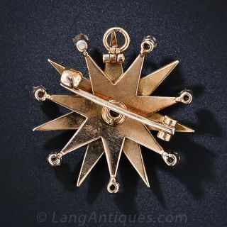 Victorian Diamond and Seed Pearl Starburst