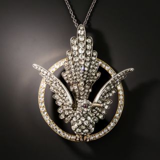Victorian Diamond Bird Pendant - 1