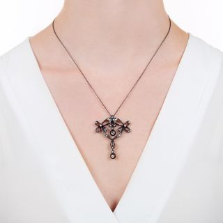 Victorian Diamond Bow Necklace, Austro-Hungarian