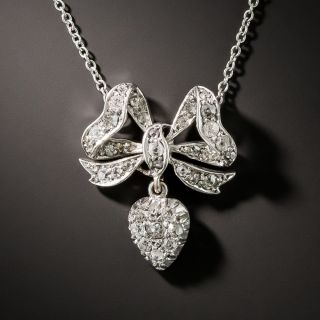 Victorian Diamond Bow Necklace - 3