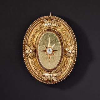 Victorian Diamond Brooch Locket - 1