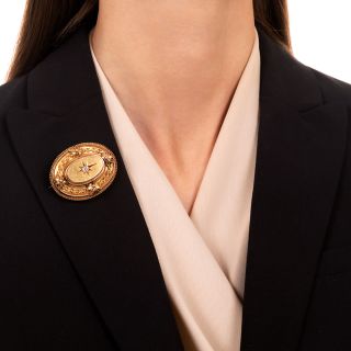 Victorian Diamond Brooch Locket