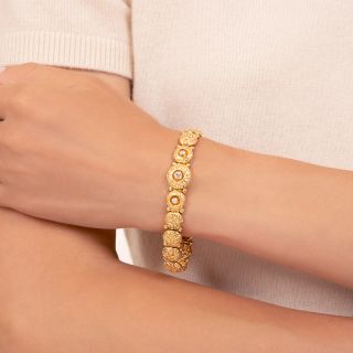 Victorian Diamond Button Link Bracelet