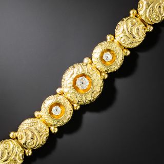 Victorian Diamond Button Link Bracelet - 2