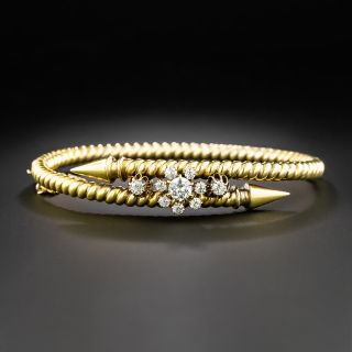 Victorian Diamond Bypass Bangle Bracelet - 2