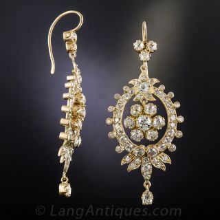 Victorian Style Diamond Chandelier Earrings