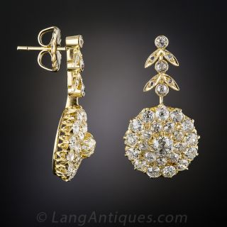 Victorian Diamond Cluster Dangle Earrings