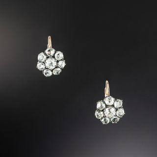 Victorian Diamond Cluster Drop Earrings - 2