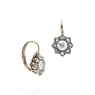 Victorian Diamond Cluster Earrings