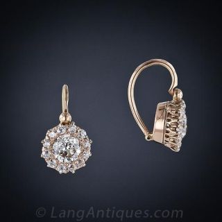 Victorian Diamond Cluster Earrings
