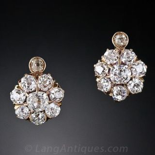 Victorian Diamond Cluster Earrings