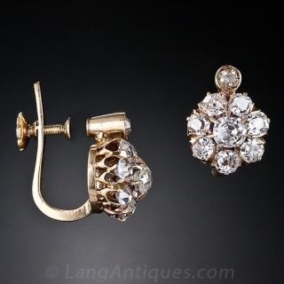 Victorian Diamond Cluster Earrings