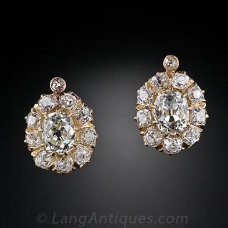 Victorian Diamond Cluster Earrings