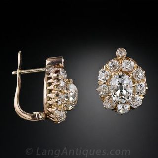 Victorian Diamond Cluster Earrings