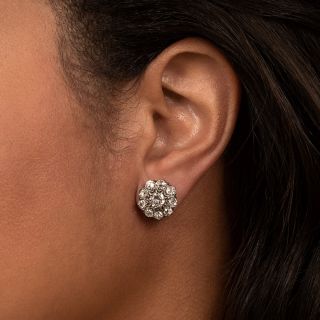 Victorian Diamond Cluster Earrings