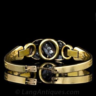 Victorian Diamond & Cobalt Enamel Bracelet