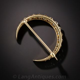 Victorian Diamond Crescent Brooch