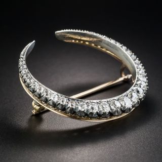 Victorian Diamond Crescent Pin - 1
