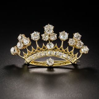 Victorian Diamond Crown Pin