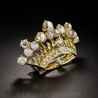 Victorian Diamond Crown Pin