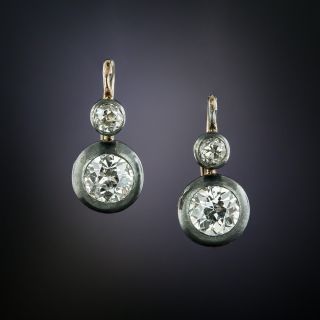 Victorian Diamond Dangle Earrings - 2