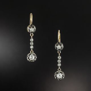 Victorian Diamond Dangle Earrings - 4