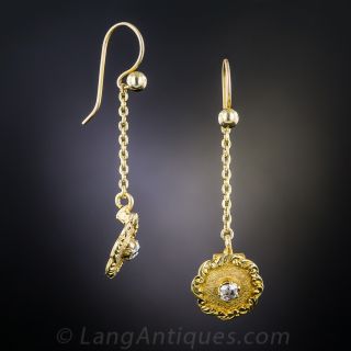 Victorian Diamond Dangling Earrings 
