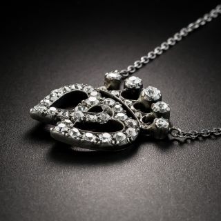 Victorian Diamond Double-Heart Pendant Necklace