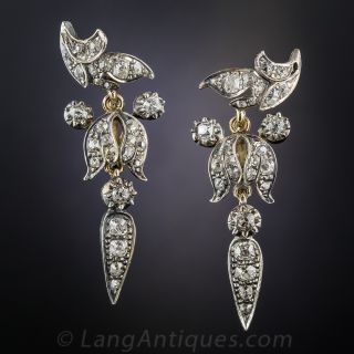 Victorian Diamond Drop Earrings - 1
