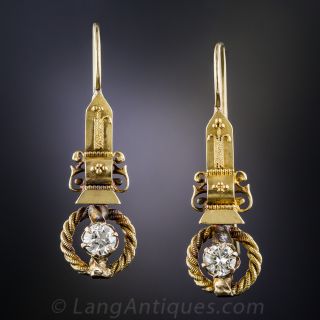 Victorian Diamond Drop Earrings 