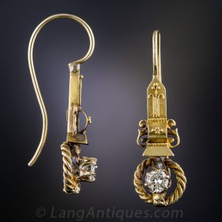 Victorian Diamond Drop Earrings 