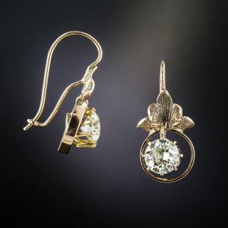 Victorian Diamond Drop Earrings - M VS GIA 