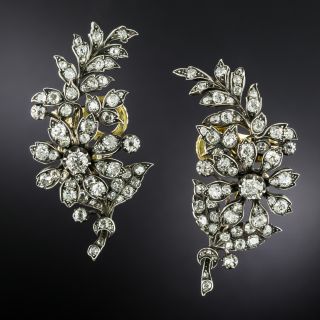 Victorian Diamond Ear Climber Earrings  - 2