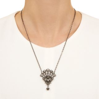 Victorian Diamond Fan Necklace