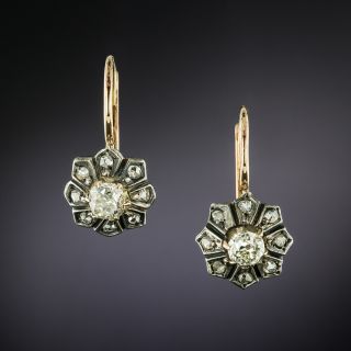 Victorian Diamond Flower Earrings - 3