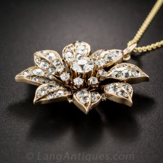 Victorian Diamond Flower Pendant