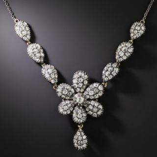 Victorian Diamond Flower Petal Necklace - 2