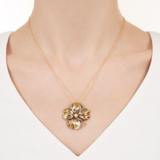Victorian Diamond Four-Leaf Clover Pendant