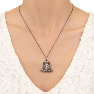 Victorian Diamond Frog Pendant