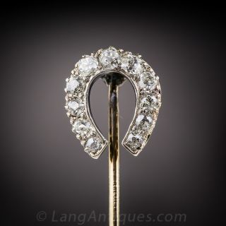 Victorian Diamond Horseshoe Stickpin