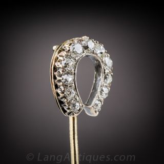 Victorian Diamond Horseshoe Stickpin