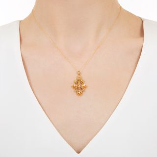 Victorian Diamond Leaf Pendant