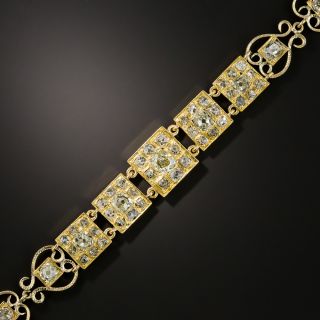Victorian Diamond Link and Filigree Bracelet - 2